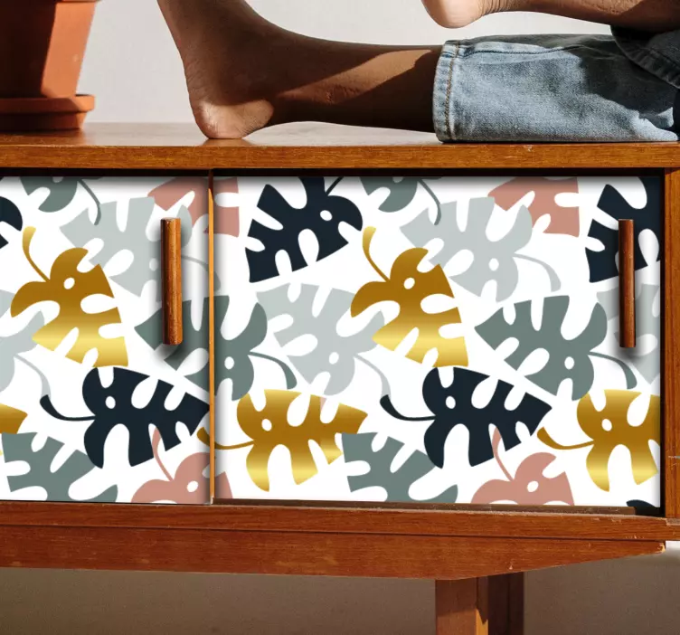 Gyldne og flerfarvede blade efterlader møbler - TenStickers