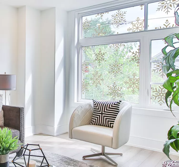 Gyldne snefnug stickersæt - TenStickers