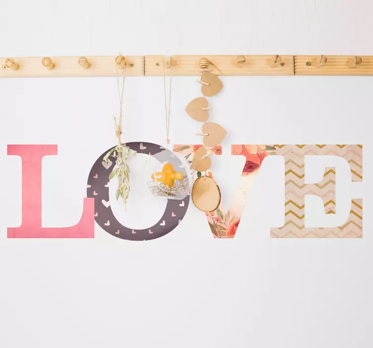 Hængende kærlighedsbreve elsker klistermærke - TenStickers