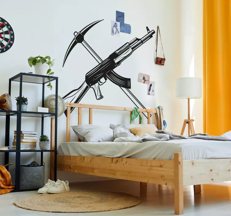 Hakke og Kampgevær på kryds klistermærke - TenStickers