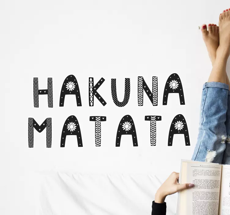 Hakuna matata inspirerende citat væg klistermærker - TenStickers