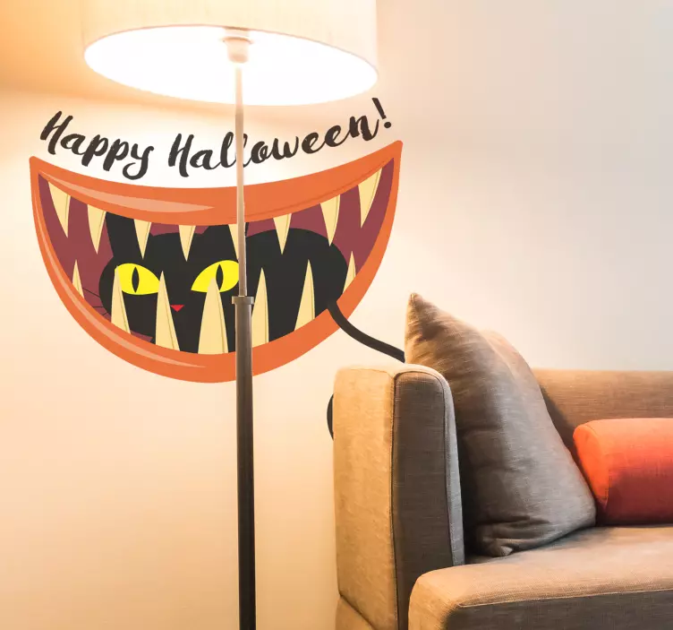 Halloween sort kat klistermærke - TenStickers