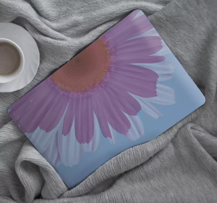 Halv blomst på farvet baggrund bærbar hud - TenStickers