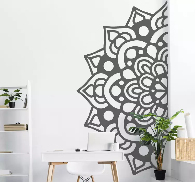 Halv mandala væg klistermærke - TenStickers