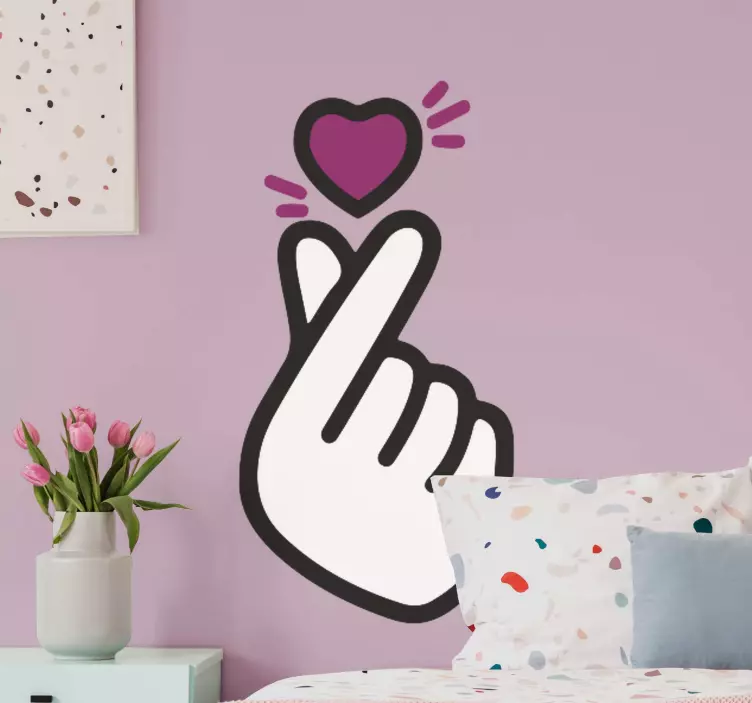 Hånd hjerte gestus wallsticker dyr - TenStickers