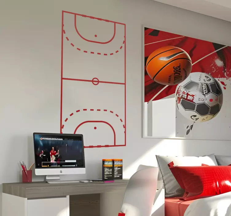 Håndboldbane anden sport wallsticker - TenStickers