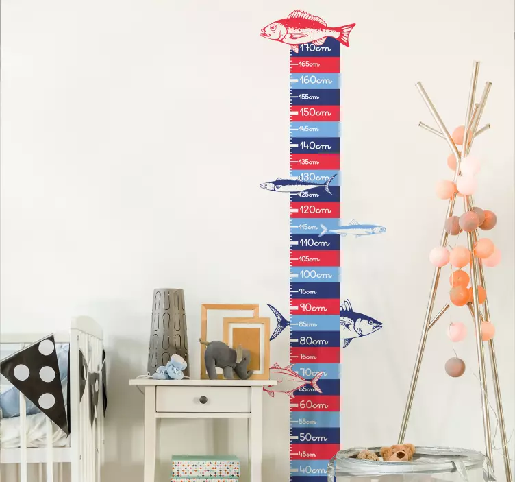 Hånd tegne fisk (sizer) dyr væg klistermærke - TenStickers