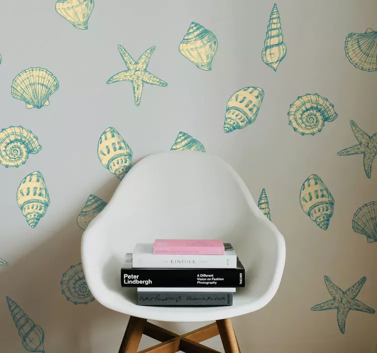 Håndtegnede muslinger og søstjerner sticker - TenStickers