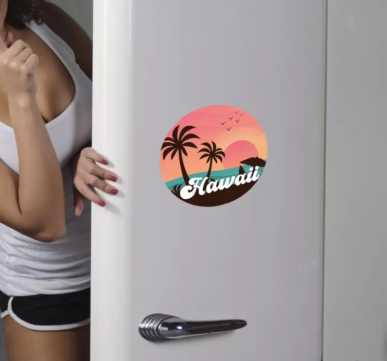 Hawaii vintage køleskab klistermærke - TenStickers
