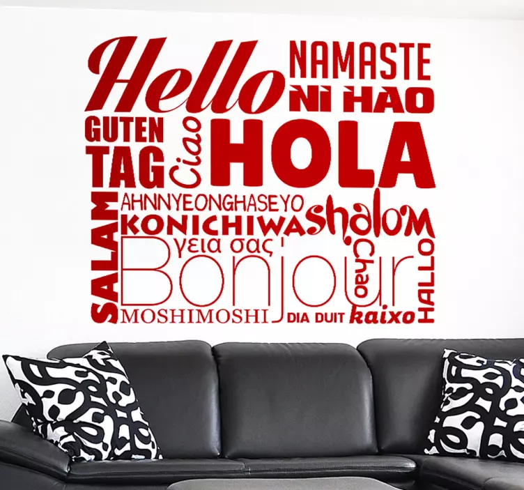 Hej tekst wallsticker - TenStickers