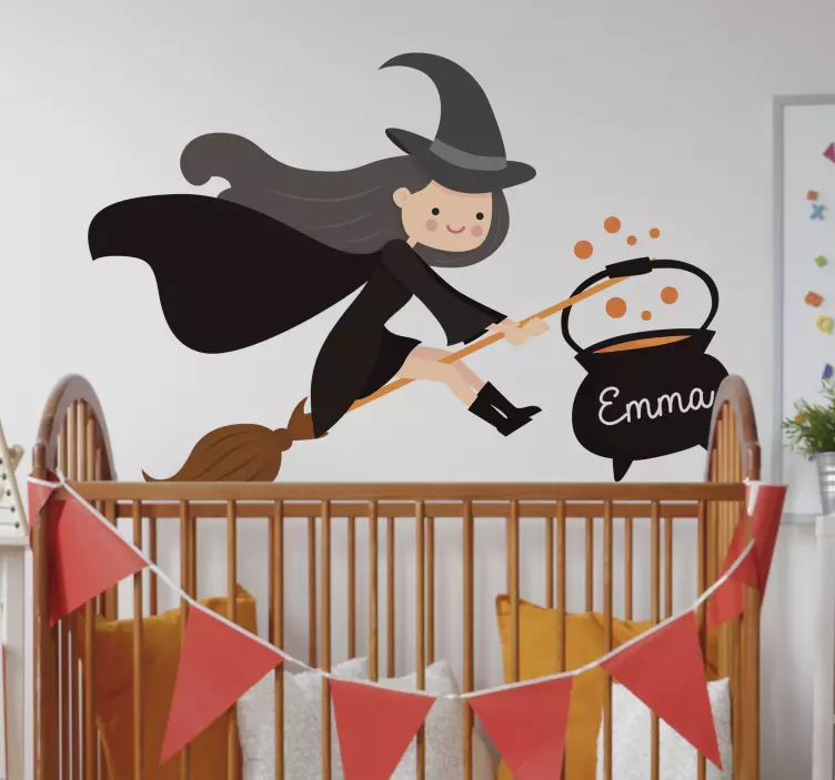 Heks halloween childrensroom klistermærke - TenStickers