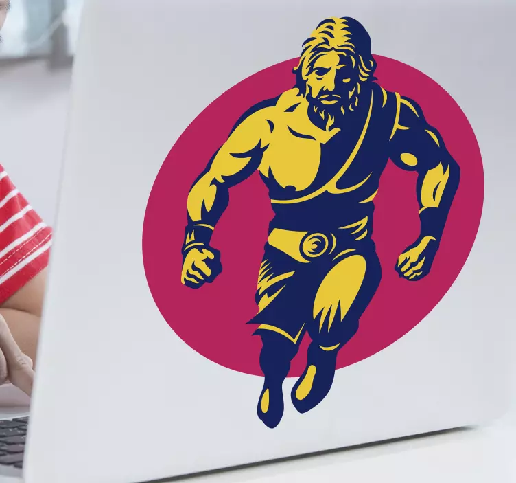 Heltefigur løber Laptop klistermærke - TenStickers