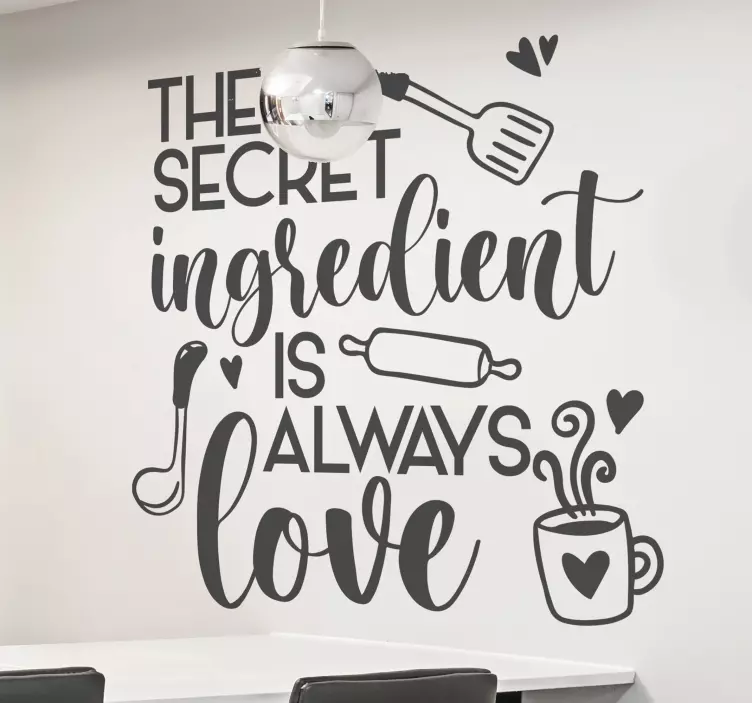 Hemmelig ingrediens er kærlighed wallsticker - TenStickers