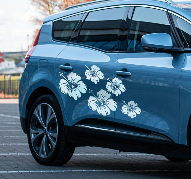 Hibiscus blomster klistermærke til bil - TenStickers