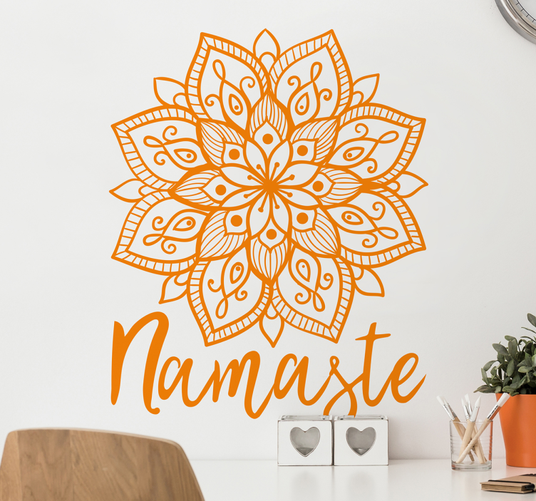 Hindu mandala namaste blomstermærke med blomster - TenStickers