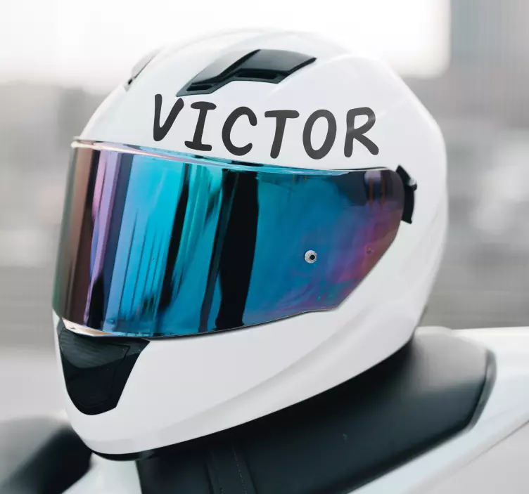 Hjelm sticker med navn til motorcykel - TenStickers