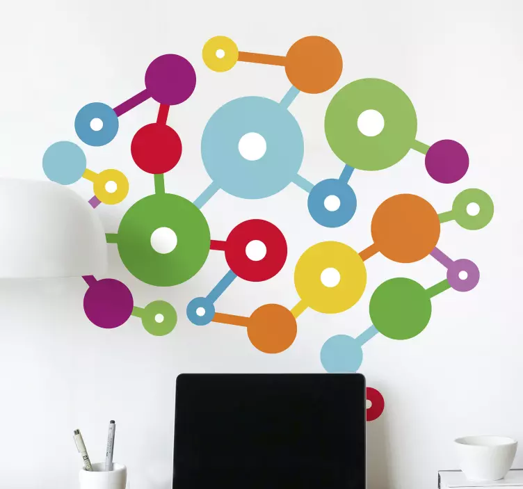 Hjerne farve noder videnskab klistermærker - TenStickers