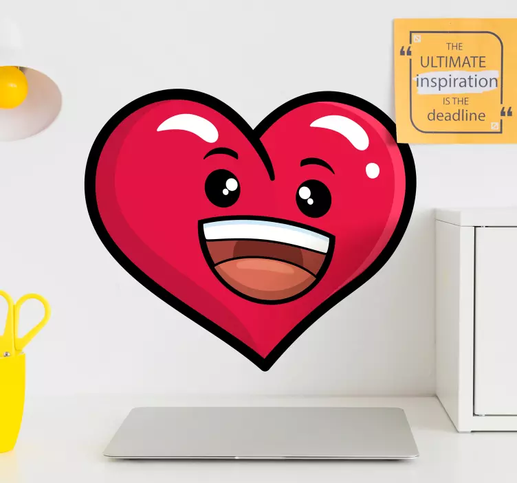 Hjerte emoji væg klistermærke - TenStickers