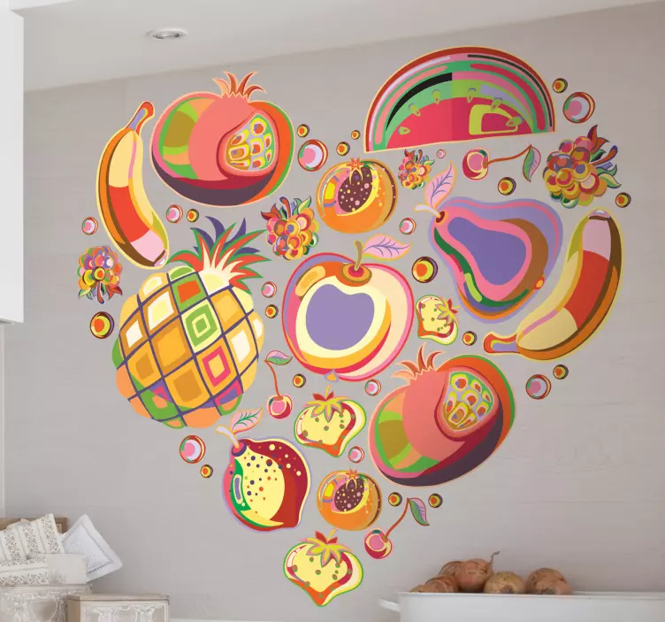Hjerte frugt wallsticker - TenStickers