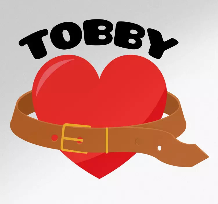 Hjerte med bælte elsker klistermærke - TenStickers