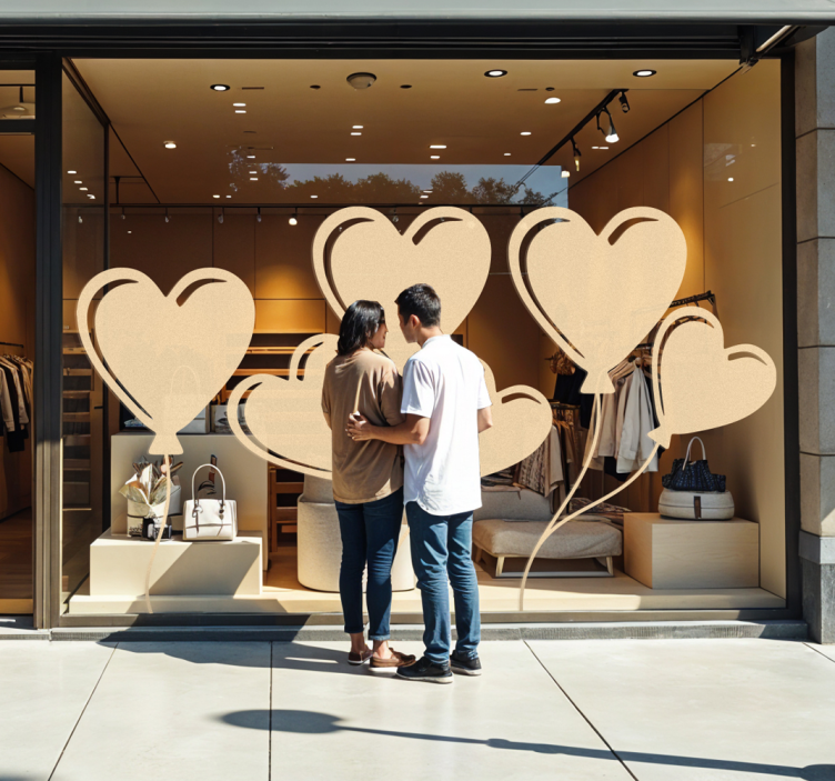 Hjerteballoner Saint Valentine klistermärke - TenStickers