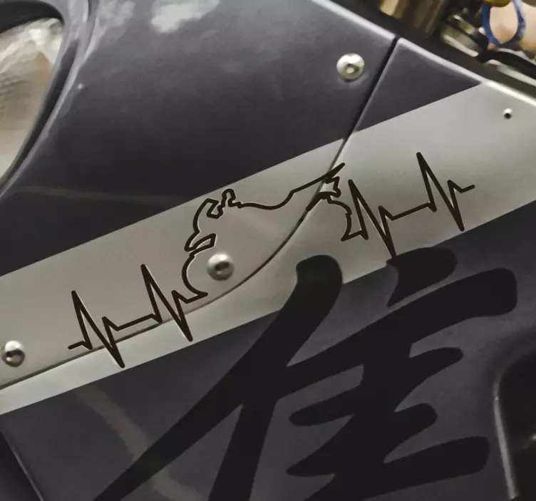 Hjerteslag trail motorcykel mærkat - TenStickers