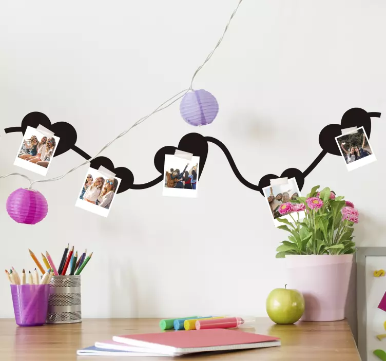 Hjertestreng foto display elsker klistermærke - TenStickers