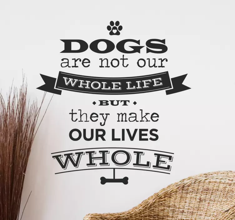Hunde quote klistermærke - TenStickers