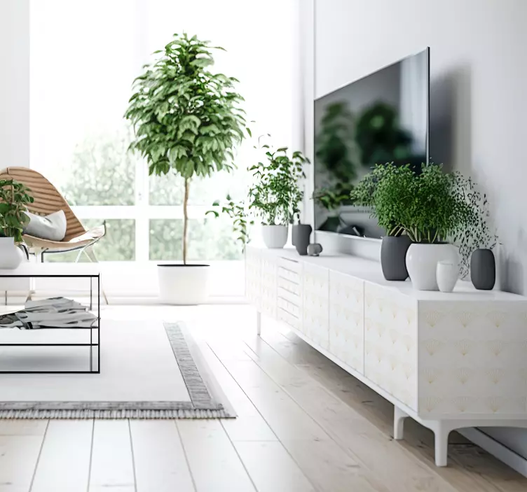 Hvid art deco linje wallsticker - TenStickers