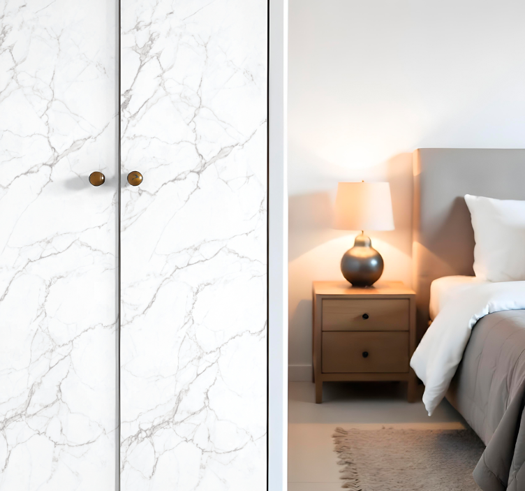 Hvid marmor folie til møbler - TenStickers