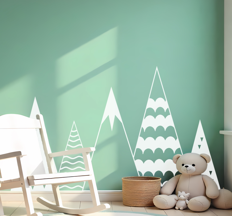 Hvide bjerge geometriske wallsticker dyr - TenStickers