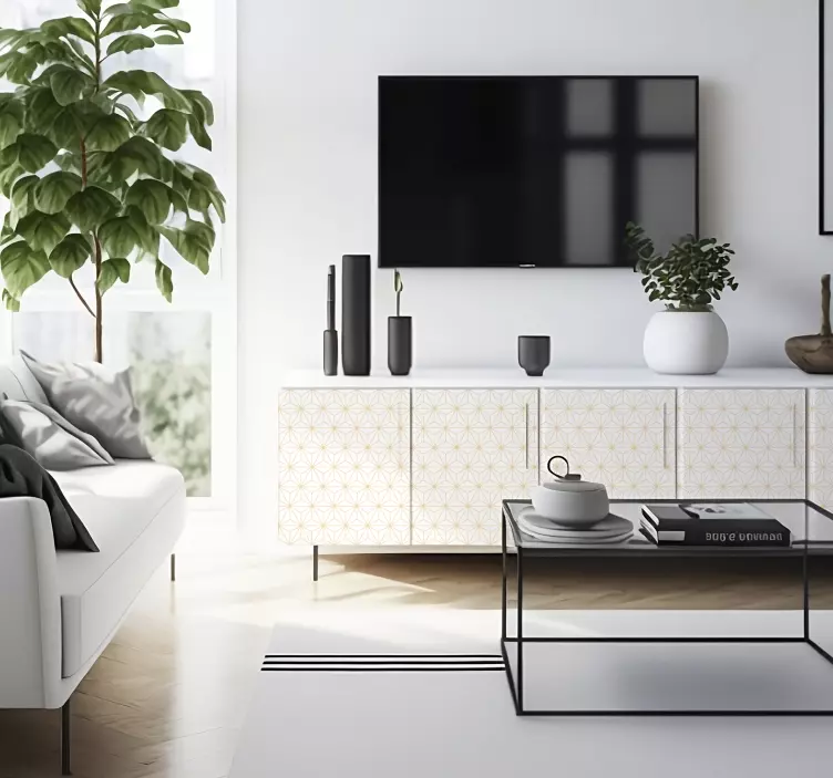 Hvide og guld linjer wallsticker - TenStickers