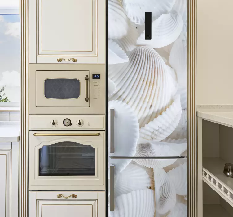 Hvide skaller køleskabsmærkat - TenStickers