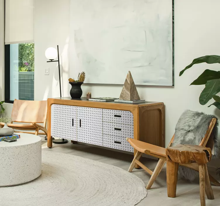 Hvidt trælook klistermærke - TenStickers