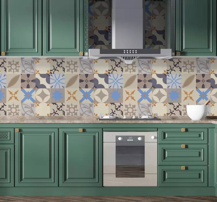 Hydraulisk flise vinyl klistermærke - TenStickers