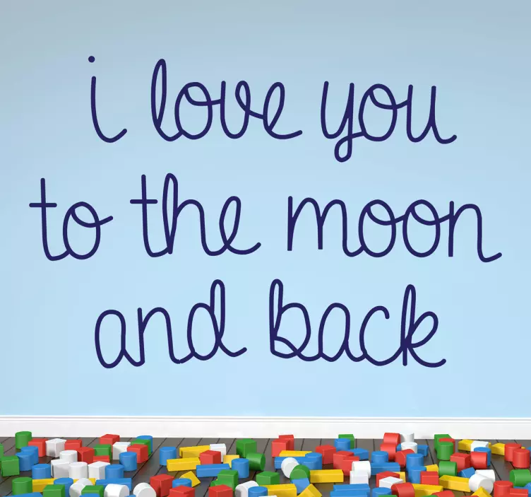 I love you to the moon tekst sticker - TenStickers
