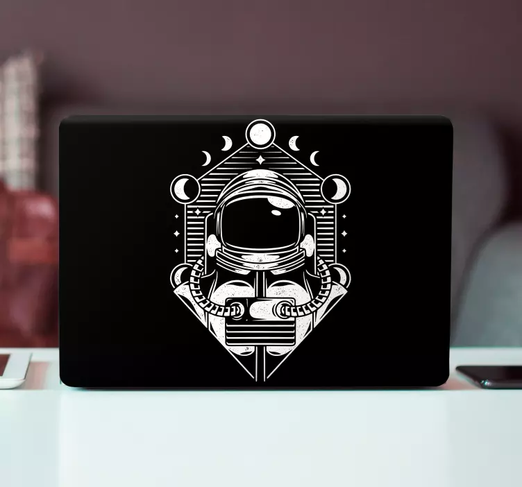 Laptop klistermærke astronaut karakter illustration - TenStickers