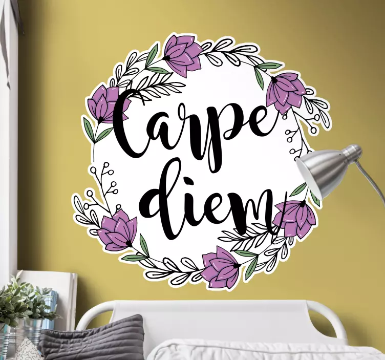 Inspirerende blomsterfrase wallsticker dyr - TenStickers