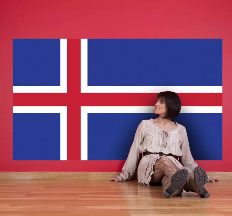 Island flag klistermærke - TenStickers