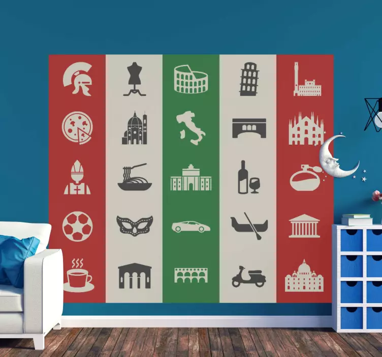 Italienske kulturelle ikoner wallsticker dyr - TenStickers