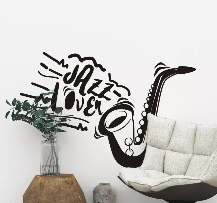 Jazz elsker saxofon gave wallsticker dyr - TenStickers