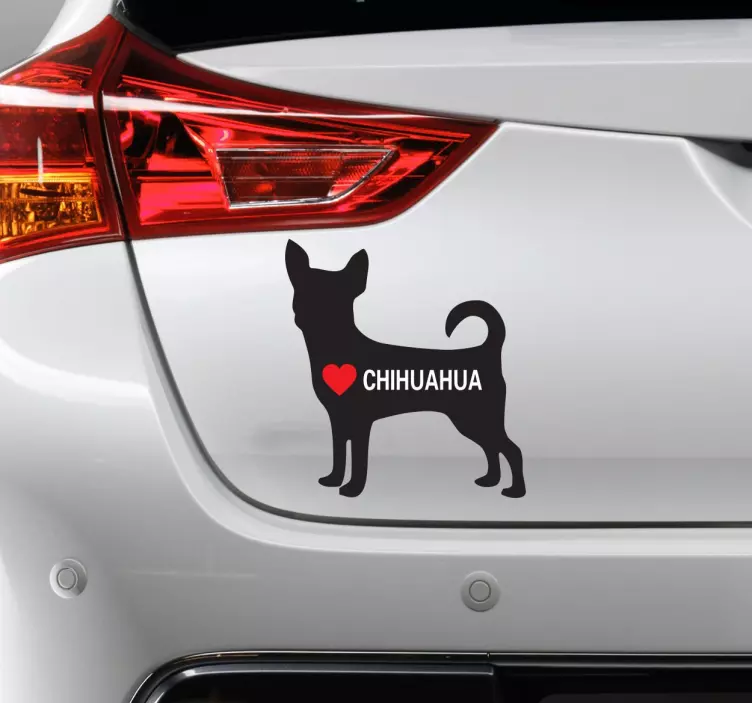 Jeg elsker chihuahua sticker til bil - TenStickers