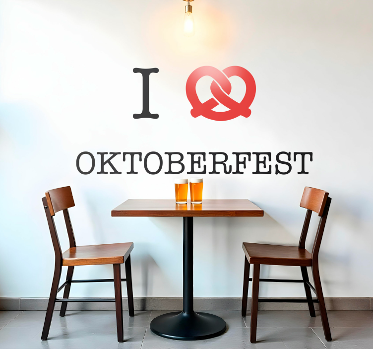 Jeg elsker oktoberfest-tekst wallsticker dyr - TenStickers