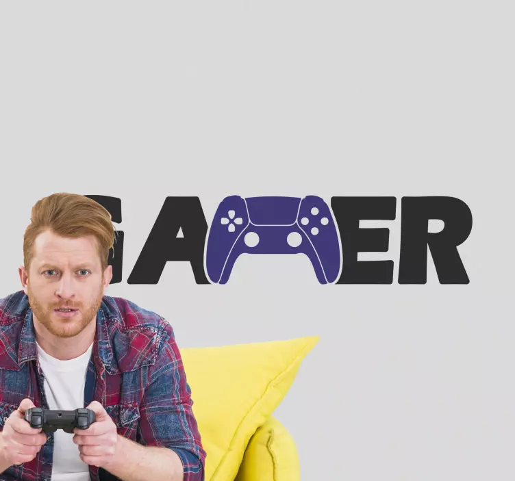 Joystick gamer logo vindue klistermærke - TenStickers