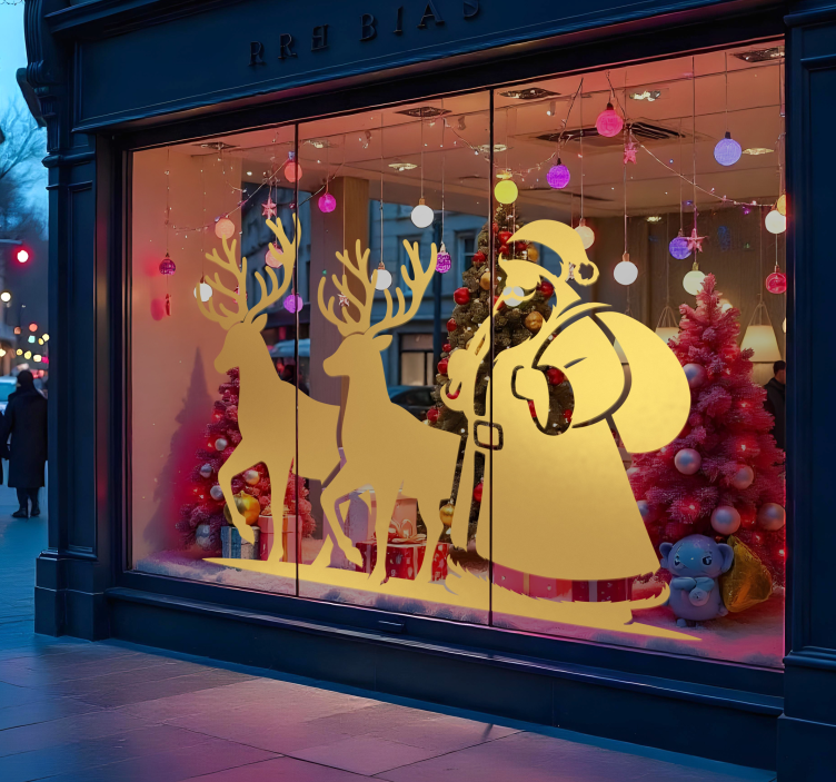 Julemandens silhuet wallsticker dyr - TenStickers