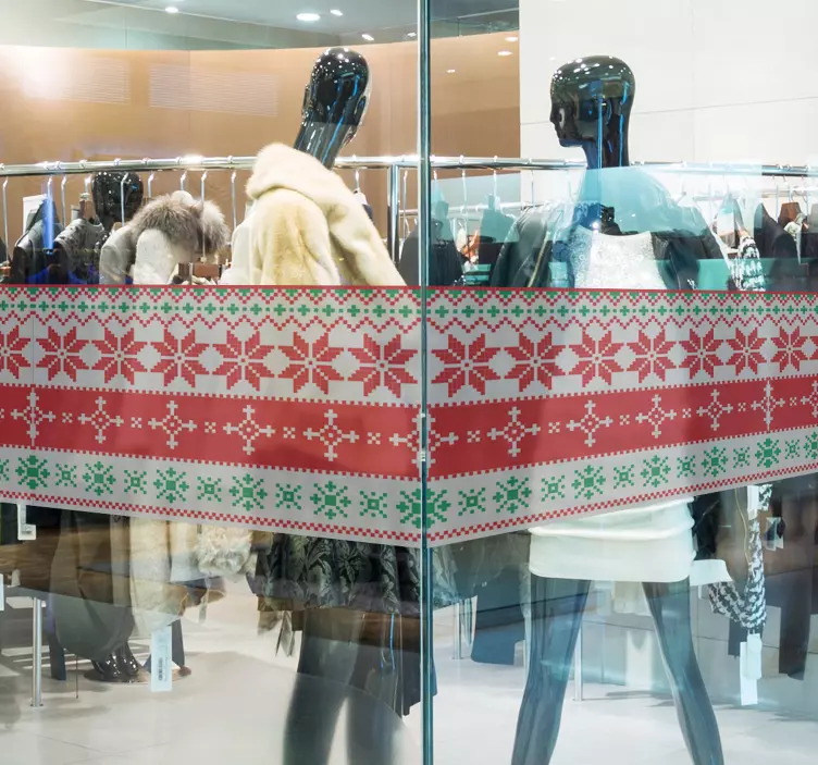 Julemønster vindue klistermærke - TenStickers