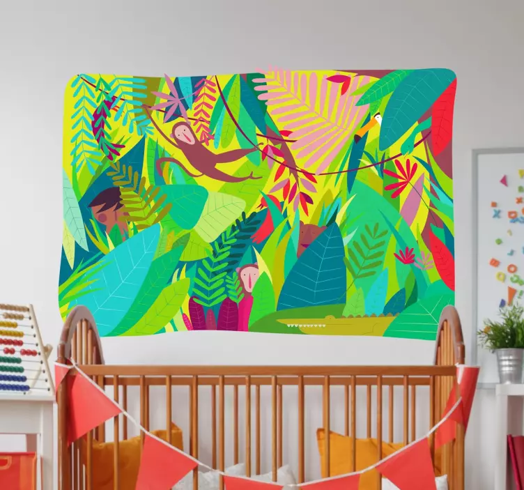 Jungle scene børn mærkater - TenStickers