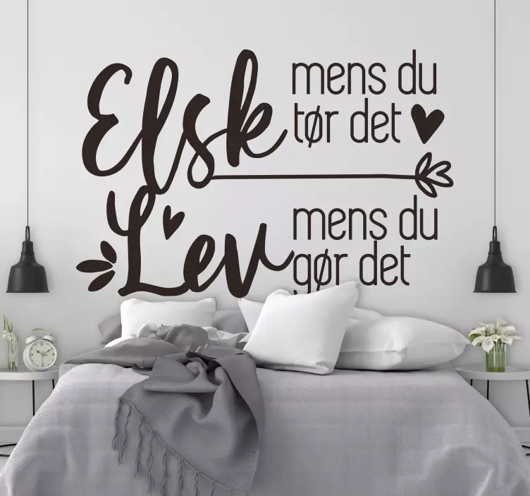 Kærlighed, mens du tør tekst tekst klistermærke - TenStickers