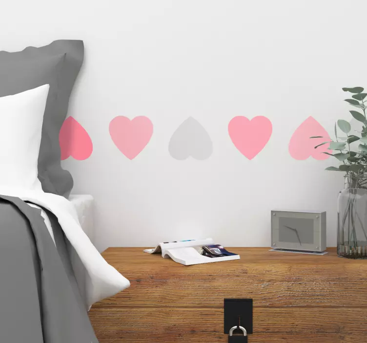 Kærlighed hjerter grænsen valentinsdag klistermærke - TenStickers