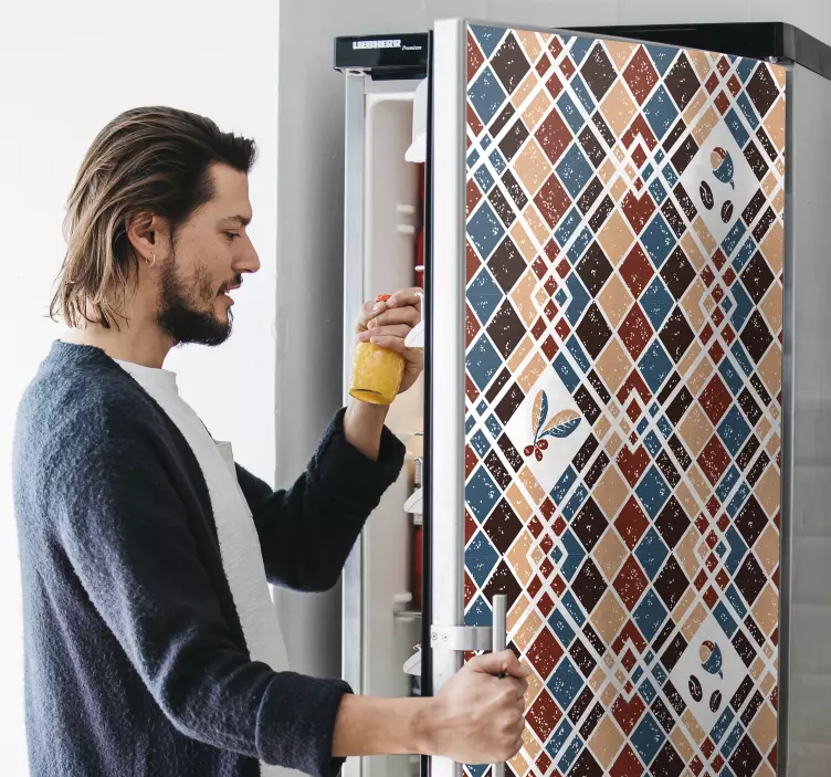 Kaffe farver patten køleskab mærkat - TenStickers